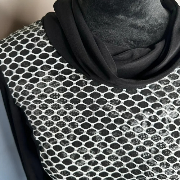 Frank Lyman Fishnet Cowl Neck Pullover - Picture 2 of 9